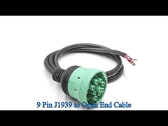 Cable verde J1939 da 9 pin a pigtail a fine aperto