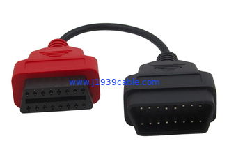 OBD2 OBDII 16 Pin J1962 Red Male to Female Extension Round Cable