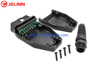 OBD2 OBDII Enclosure with J1962 OBD2 Male Connector and Wire Tube