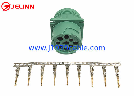 Spina maschio Deutsch HD10-9-1939P-P080 di J1939 9 Pin Connector Type 2 verdi
