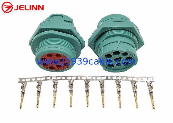 Tipo infilato verde - 2 spina maschio di Pin J1939 di Deutsch 9 con 9 perni