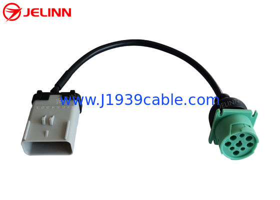 Cavo femminile grigio del camion di Pin J1939 di RP1226 14 Pin Male To Green Type 2 SAE Deutsch 9