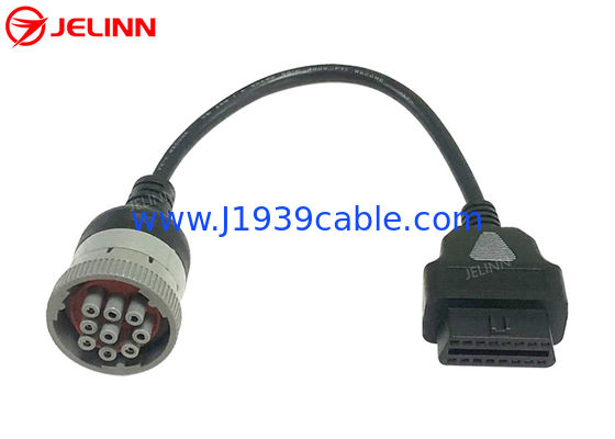 Cable grigio CAT 9 Pin to OBD 2 OBD2 16 Pin per Caterpillar