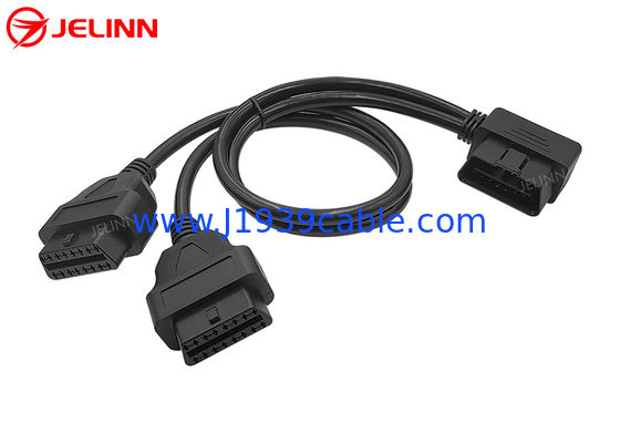 OBD2 OBDII 16 Pin Right Angle Male da raddoppiarsi cavo spaccato rotondo femminile di Y