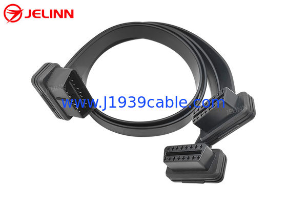 Maschio ad angolo retto 24V di OBD2 OBDII J1962 da raddoppiarsi cavo piano femminile di Y