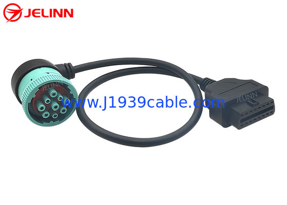 Femmina verde ad angolo retto di J1939 Deutsch 9-Pin a J1962 OBD2 16 Pin Female Cable