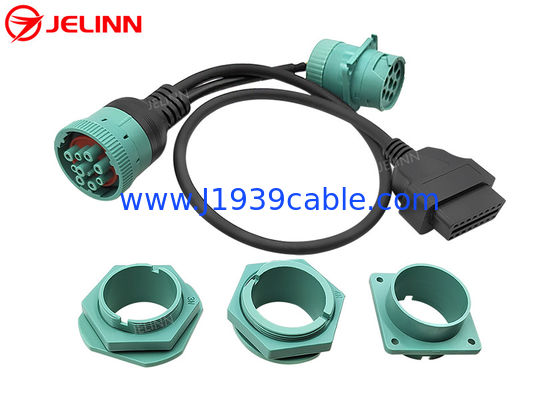 Deutsch J1939 Maschio femmina a OBD 2 OBD2 connettore Splitter Y cavo con 4 diversi supporti di montaggio del pannello