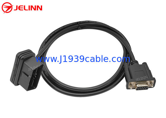 J1962 Cavo di connettore OBD 2 OBD2 16 pin a RS232 DB9 ad angolo retto